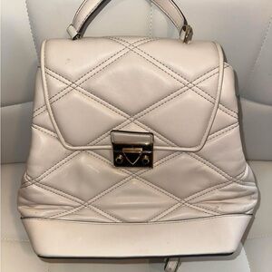 Michael Kors Elegant Cream Quilted Backpack
